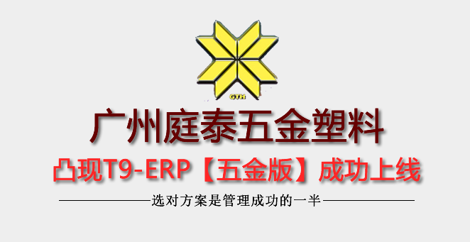 庭泰五金塑料凸現(xiàn)T9-ERP上線使用